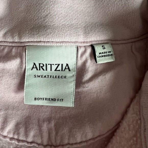 Aritzia Cozy Sweatfleece Boyfriend 1/2 Zip - Cupid Pink - Small - Picture 5 of 10